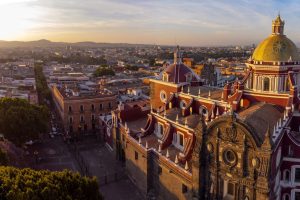 Puebla,Downtown,Taken,In,Sunrise,Time,With,Drone,,Mexico